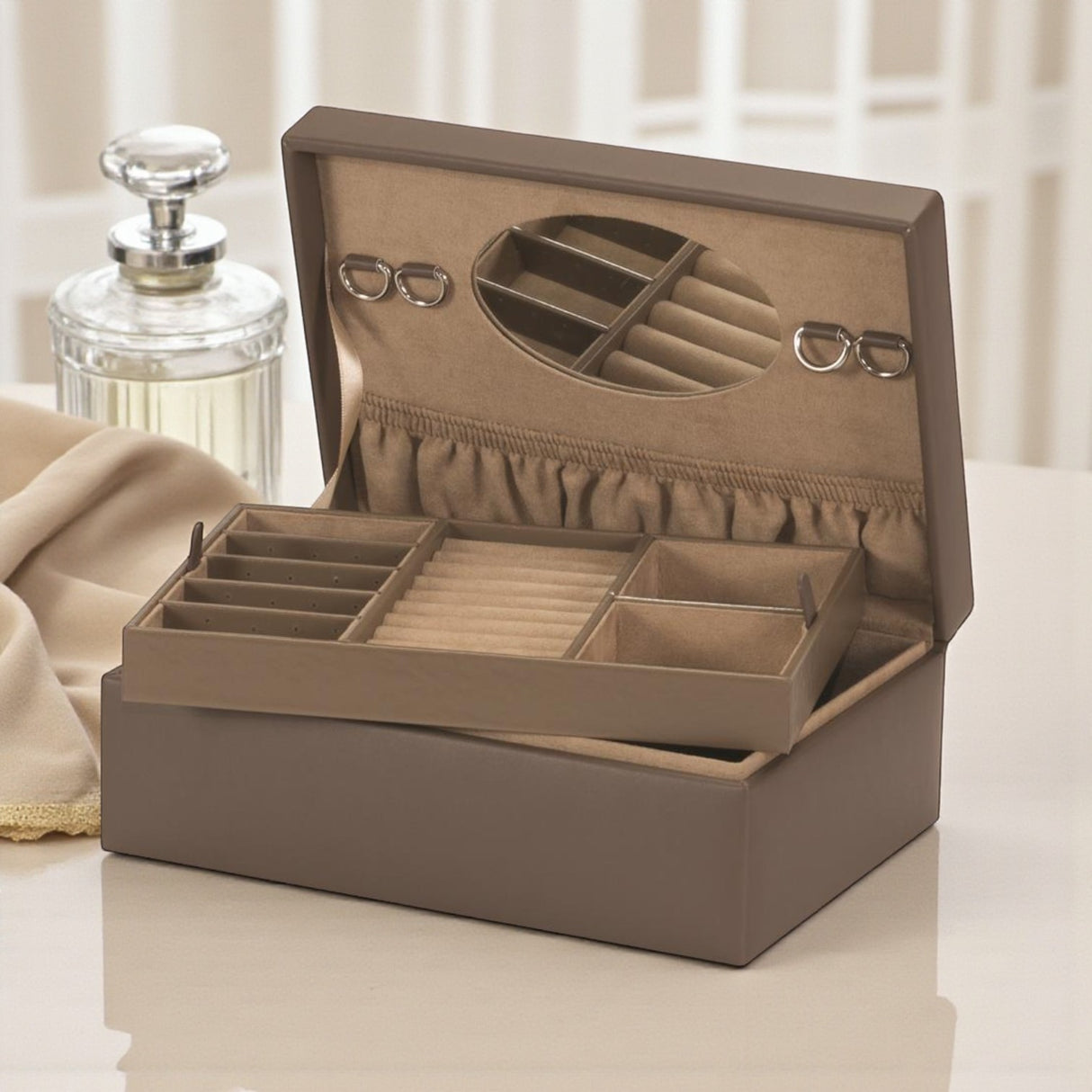 Tamara Mink Jewellery Box – Bonded Leather - JEWELLERY HOLDER - Beattys of Loughrea