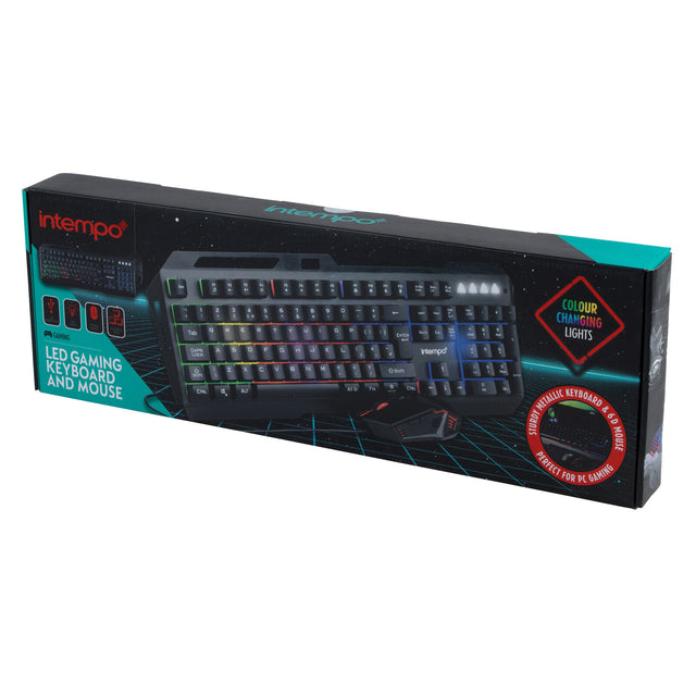 Intempo LED Gaming Keyboard and 6D Optical Mouse Set - KEYBOARDS - Beattys of Loughrea
