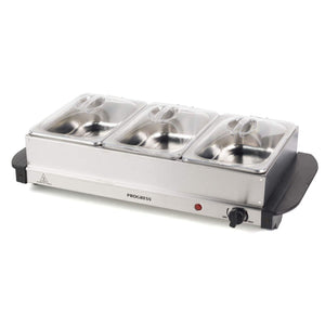 Progress 3 Pan Food Warmer Buffet Server, 3 x 1.5L