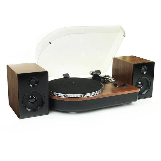 Steepletone Wood Effect Auto Return Turntable - Beattys of Loughrea | www.beattys.ie
