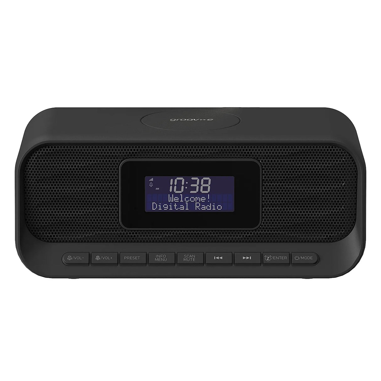 Groove Zeus DAB & FM Clock Radio with Wireless Charging & Bluetooth
