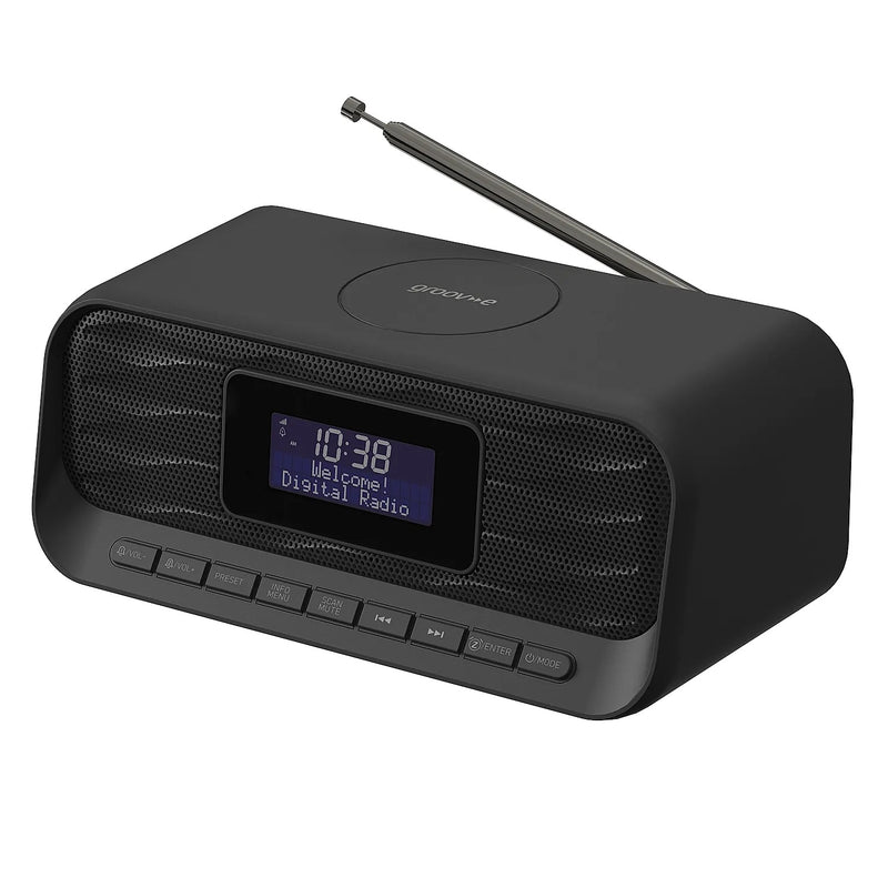Groove Zeus DAB & FM Clock Radio with Wireless Charging & Bluetooth