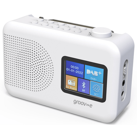 Groov - e Berlin Colour Screen DAB & FM Radio with Bluetooth, White - AM/FM RADIO - Beattys of Loughrea