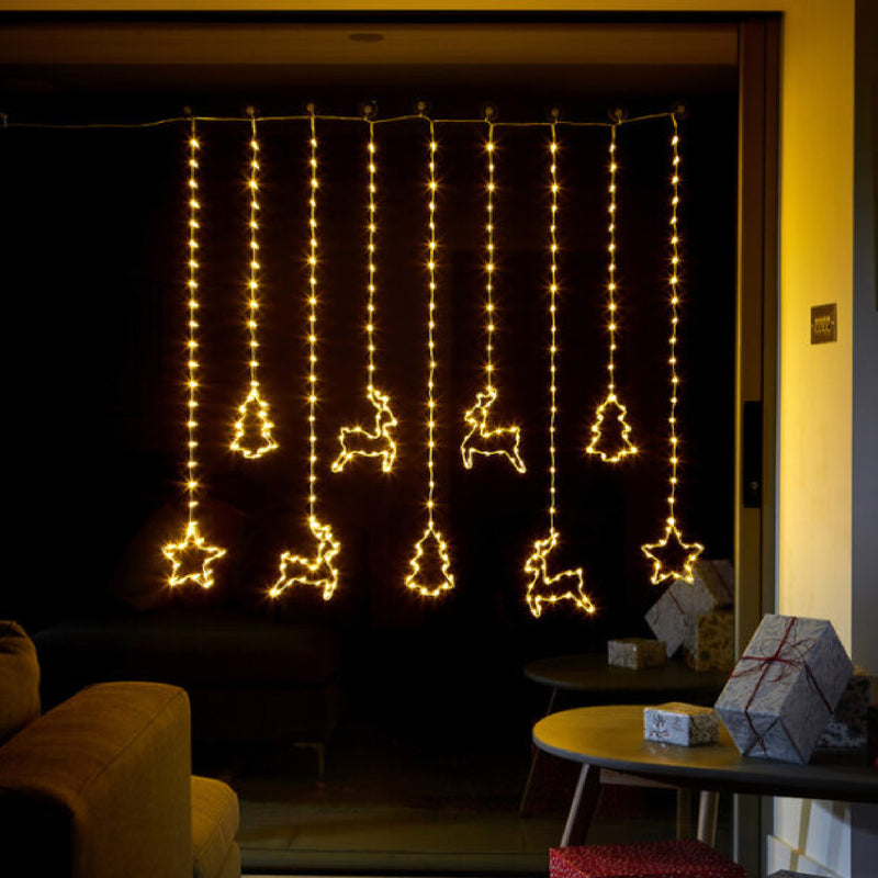 Festive Curtain Lights - Warm White - XMAS LIGHTS LED - Beattys of Loughrea