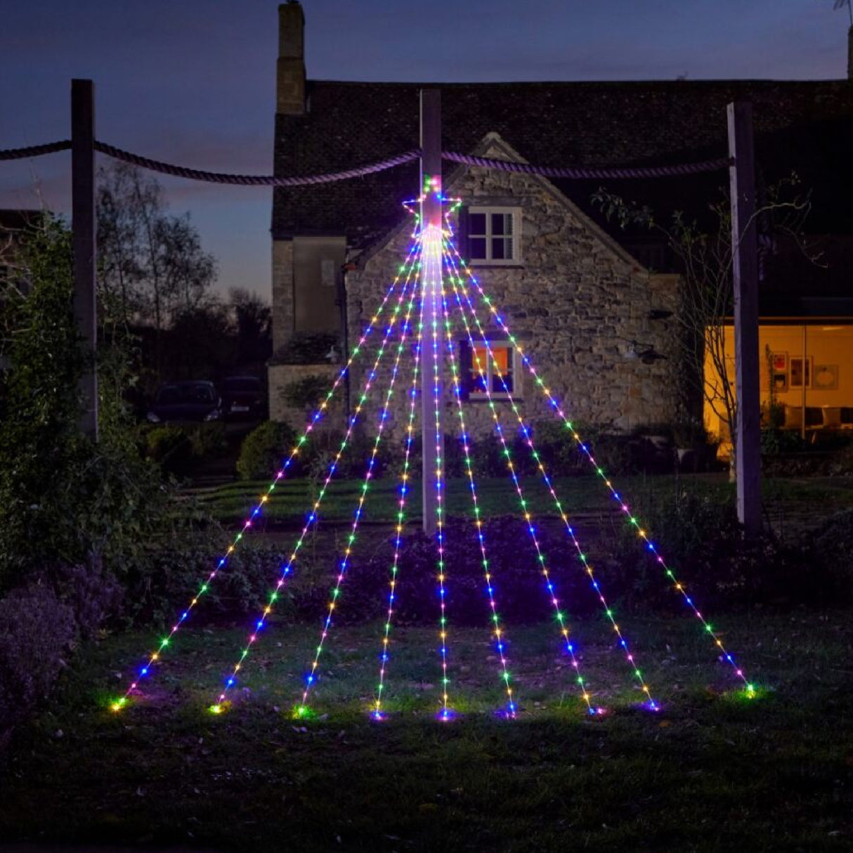 3m Shooting Star - Multi Coloured - XMAS LIGHTED OUTDOOR DECOS - Beattys of Loughrea