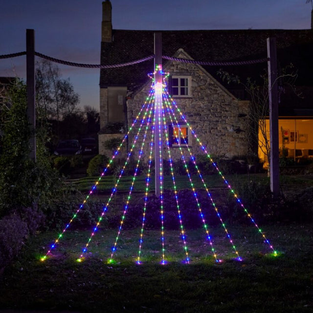 3m Shooting Star - Multi Coloured - XMAS LIGHTED OUTDOOR DECOS - Beattys of Loughrea