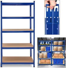 Blackspur 2.2M 5 Tier Shelving Unit - WOODEN / PLASTIC SHELVES - Beattys of Loughrea