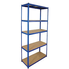 Blackspur 2.2M 5 Tier Shelving Unit - WOODEN / PLASTIC SHELVES - Beattys of Loughrea