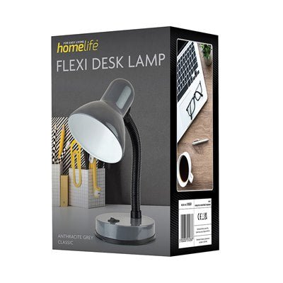 Homelife Classic Flexi Desk Lamp - Anthracite Grey - DESK/READING LAMPS - Beattys of Loughrea