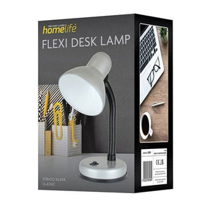 Lloytron Homelife Classic Flexi Desk Lamp - Strato Silver