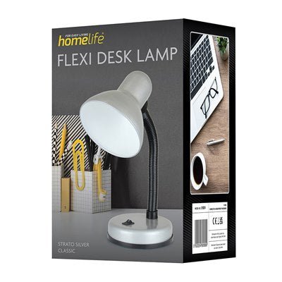 Lloytron Homelife Classic Flexi Desk Lamp - Strato Silver