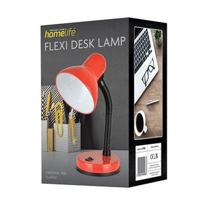 Homelife Classic Flexi Desk Lamp - Carnival Red - DESK/READING LAMPS - Beattys of Loughrea