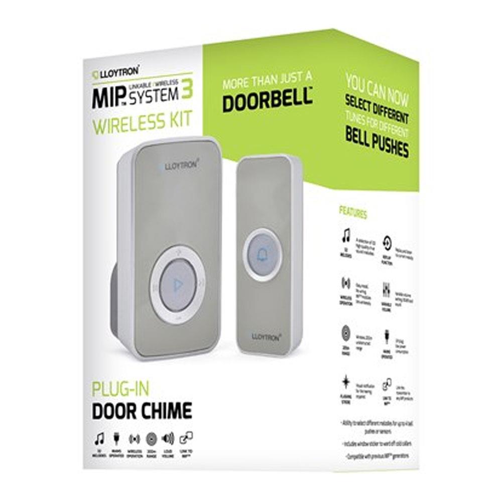 Lloytron 32 Melody Plugin Door Bell Chime Kit Grey - INTERCOM/DOOR BELL - Beattys of Loughrea