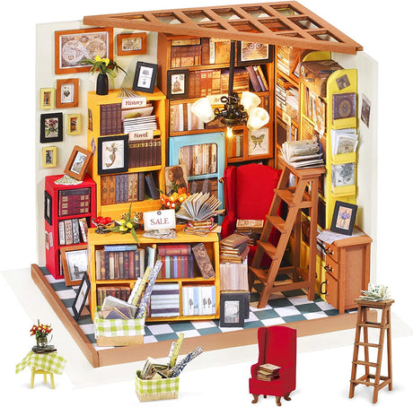 Rolife Sam's Study Library DIY Miniature House Kit DG102 Age 14+ - JIGSAWS - Beattys of Loughrea