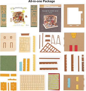 Rolife Sam's Study Library DIY Miniature House Kit DG102 Age 14+ - JIGSAWS - Beattys of Loughrea