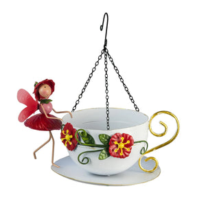 Poppy Tea Cup Bird Feeder - SOLAR / GARDEN ORNAMENTS - Beattys of Loughrea
