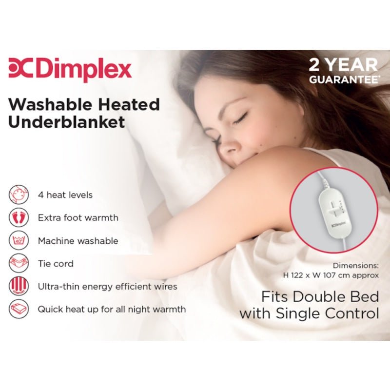 Dimplex Double Washable Heated Underblanket | DUB1002 - ELEC BLANKET UNDER - Beattys of Loughrea