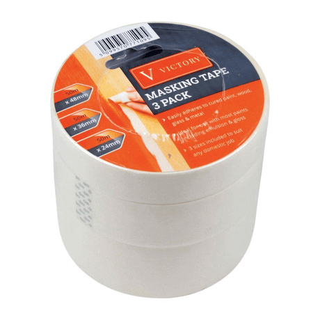 Victory 3 Pack Masking Tape - PAINT BRUSHES - Beattys of Loughrea