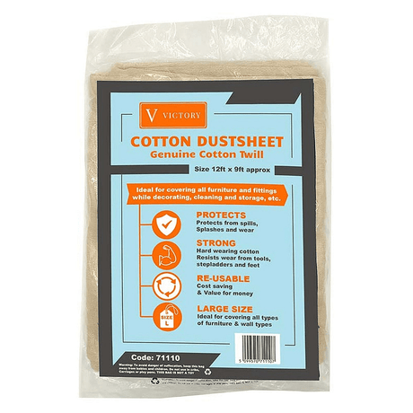 Dosco Victory Cotton Dustsheet 12ft x 9ft - PAINT BRUSHES - Beattys of Loughrea