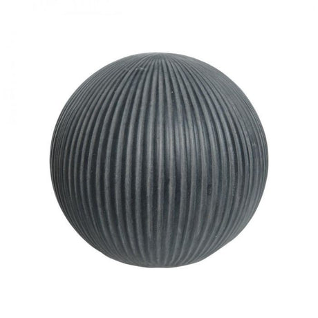 Fibre Clay Ribbed Small Garden Sphere - Anthracite - GARDEN ORNAMENTS INCL SOLAR - Beattys of Loughrea