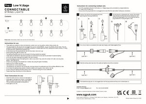 Vintage Festoon Low Voltage String Lights - Set of 10 - GARDEN ORNAMENTS INCL SOLAR - Beattys of Loughrea