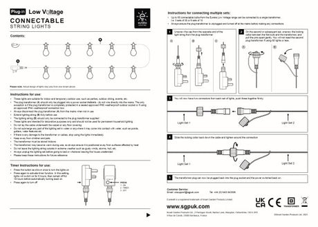 Vintage Festoon Low Voltage String Lights - Set of 20 - GARDEN ORNAMENTS INCL SOLAR - Beattys of Loughrea