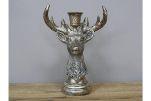 Stag Candle Holder 20cm (Candle not incl.) - CANDLE HOLDERS / Lanterns - Beattys of Loughrea
