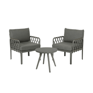 San Antonio 3 Piece Resin Bistro Set - Dark Grey - BISTRO SET 2 PERSON - Beattys of Loughrea