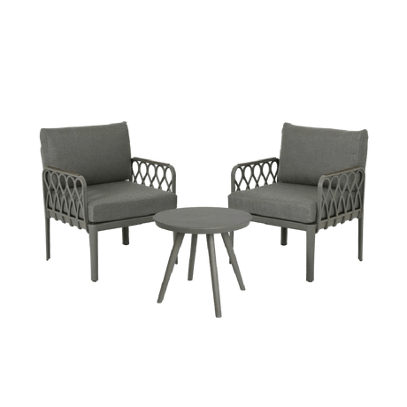San Antonio 3 Piece Resin Bistro Set - Dark Grey - BISTRO SET 2 PERSON - Beattys of Loughrea