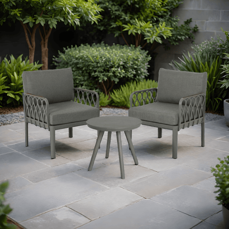 San Antonio 3 Piece Resin Bistro Set - Dark Grey - BISTRO SET 2 PERSON - Beattys of Loughrea