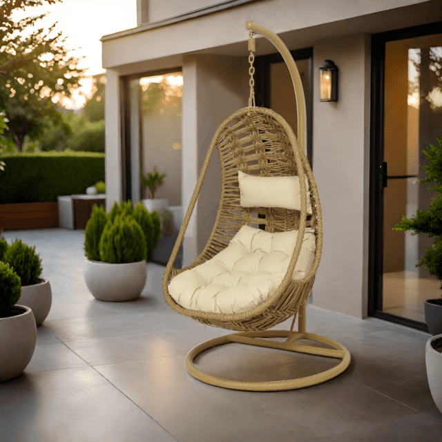 Lucca Hanging Natural Wicker Egg Chair - EGG/ HANGING CHAIRS - Beattys of Loughrea