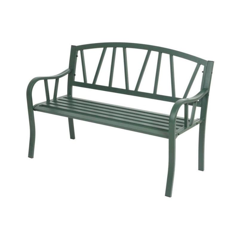 Houston 2 Seater Metal Garden Bench - Green - SINGLE GARDEN BENCH/ CHAIR - Beattys of Loughrea