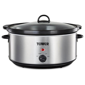Tower 6.5 Litre Slow Cooker - Stainless Steel - DEEP FAT FRYERS/ AIR FRYER - Beattys of Loughrea