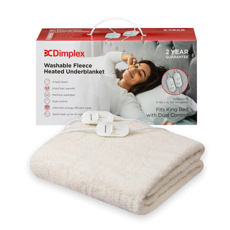 Dimplex King Washable Fleece Heated Underblanket – Dual Control | DFB2004 - ELEC BLANKET UNDER - Beattys of Loughrea