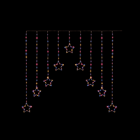 Premier FlexiBrights Star V Curtain 258 LEDs Rainbow - XMAS LIGHTS LED - Beattys of Loughrea