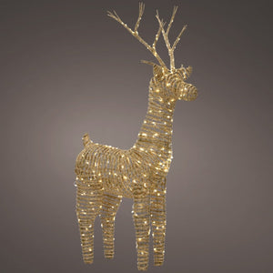 Micro LED Wicker Reindeer 104cm, Warm White