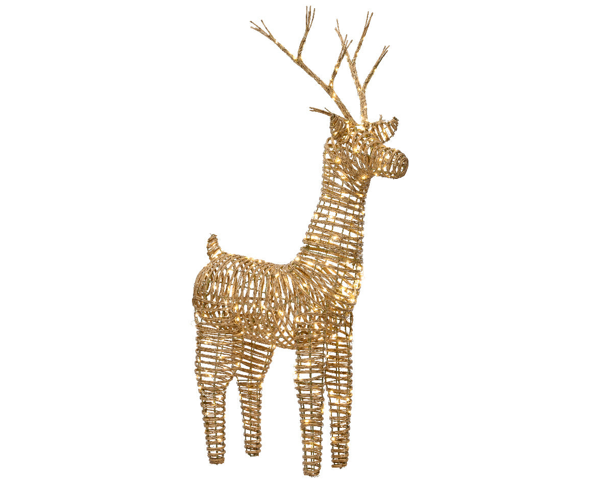 Micro LED Wicker Reindeer 104cm, Warm White