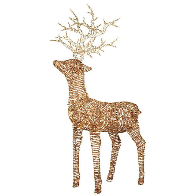 Outdoor Micro LED Natural Wicker Reindeer Steady 180cm - XMAS LIGHTED OUTDOOR DECOS - Beattys of Loughrea