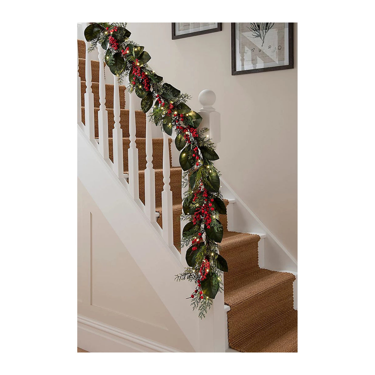 Norfolk Leisure Magnolia and Berry Garland 2.7m - XMAS GARLANDS - Beattys of Loughrea