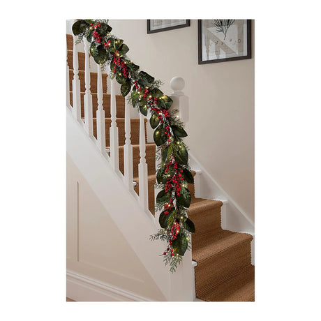 Norfolk Leisure Magnolia and Berry Garland 2.7m - XMAS GARLANDS - Beattys of Loughrea