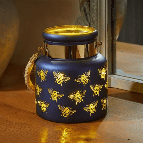 Bee Lantern - Sapphire - GARDEN ORNAMENTS INCL SOLAR - Beattys of Loughrea
