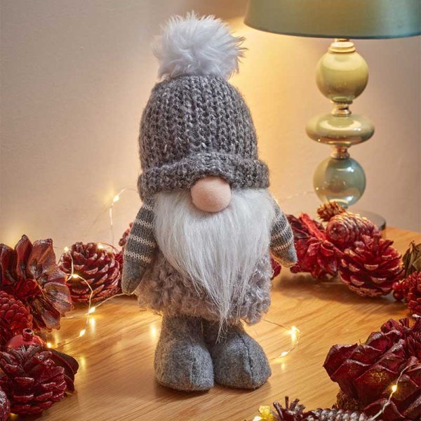 30cm Grey Bobble Gonk - XMAS SOFT DECOS - Beattys of Loughrea