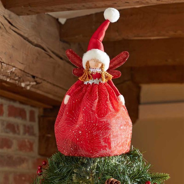 Fairy Magic Tree Topper - Ruby 33cm - XMAS HANGING DECOS - Beattys of Loughrea
