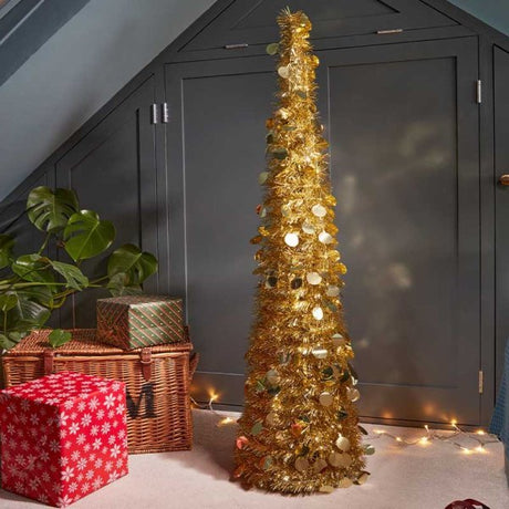 Pop - Up Gatsby Tree 1.5m - Gold - XMAS TREE PRELIT & POPUP - Beattys of Loughrea