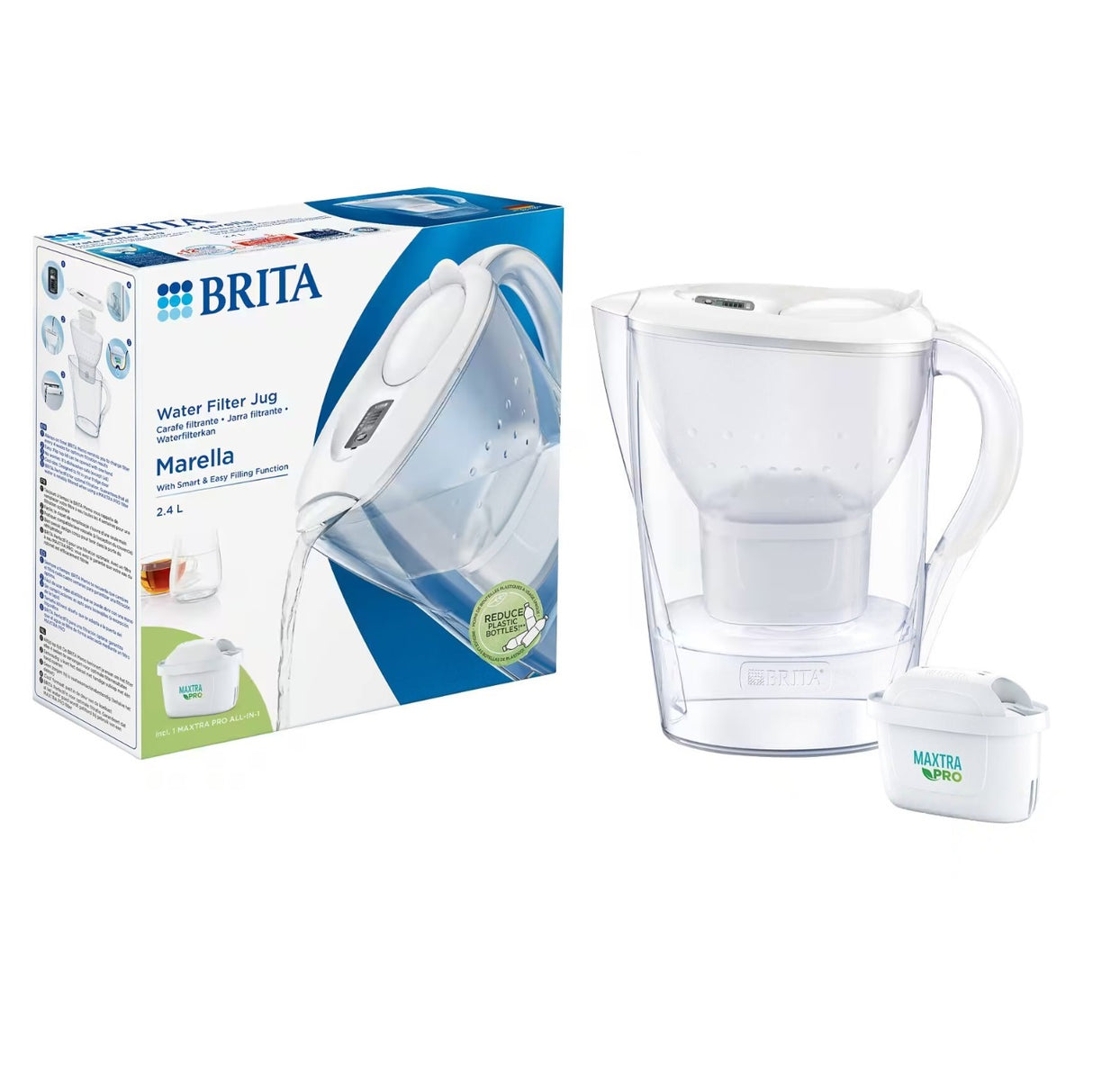 Brita Marella Water Filter Jug 2.4 L White with MAXTRA PRO Cartridge