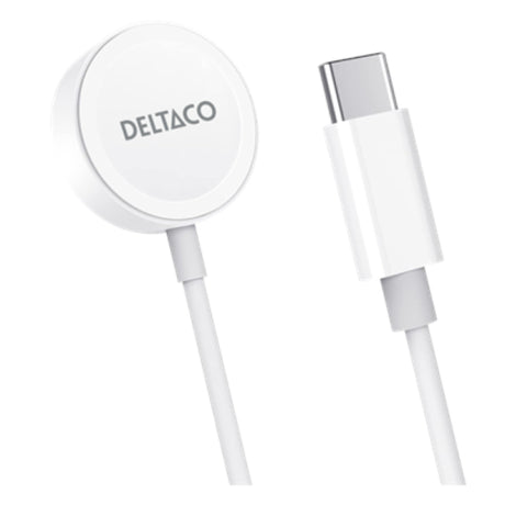 Deltaco Apple Watch Charger USB-C 1m - White - LEADS - Beattys of Loughrea