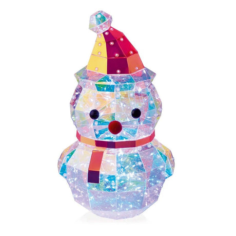 31cm B/O Dream Light Iridescent Snowman with 90 White LEDs - XMAS ROOM DECORATION LARGE AND LIGHT UP - Beattys of Loughrea