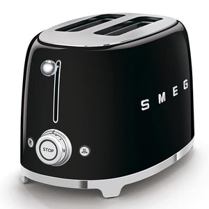 Smeg 50'S Retro Style Aesthetic 2 Slice Toaster - Black - TOASTERS - Beattys of Loughrea