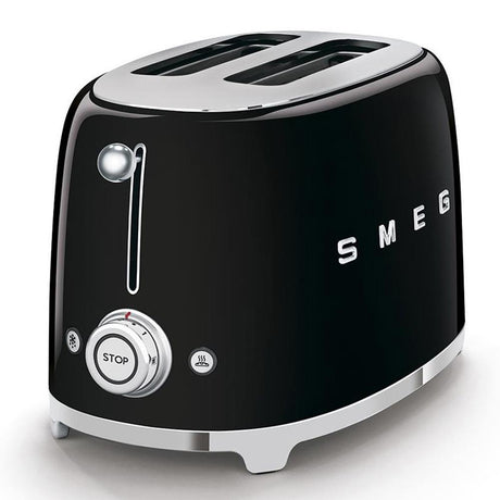 Smeg 50'S Retro Style Aesthetic 2 Slice Toaster - Black - TOASTERS - Beattys of Loughrea