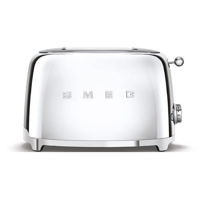 Smeg 50's Retro Style Aesthetic 2 Slice Toaster Stainless Steel - TOASTERS - Beattys of Loughrea